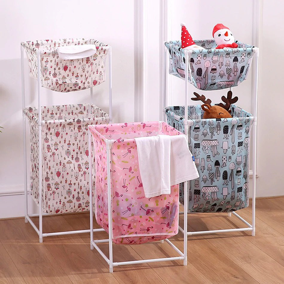 [ 2 LAYER ] Large Capacity Dirty Laundry Cloth Basket