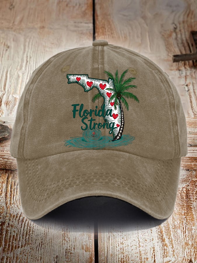 Unisex Distressed Washed Cotton Florida Strong Hot Spot Hat