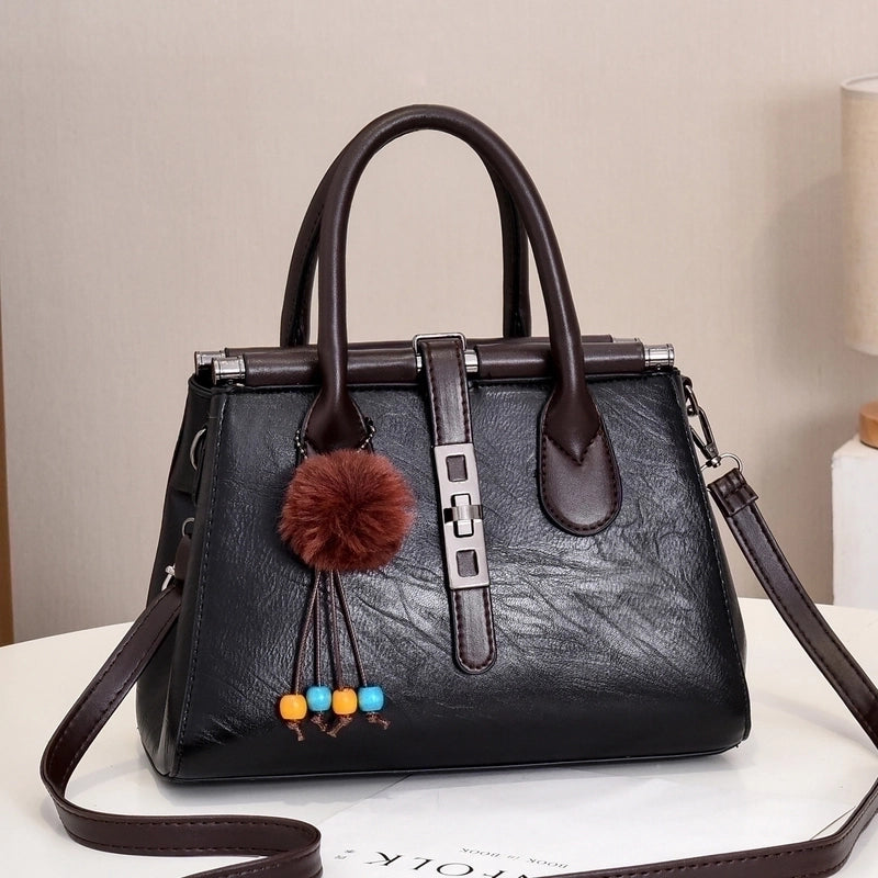 Women's Large All Seasons Pu Leather Classic Style Handbag
