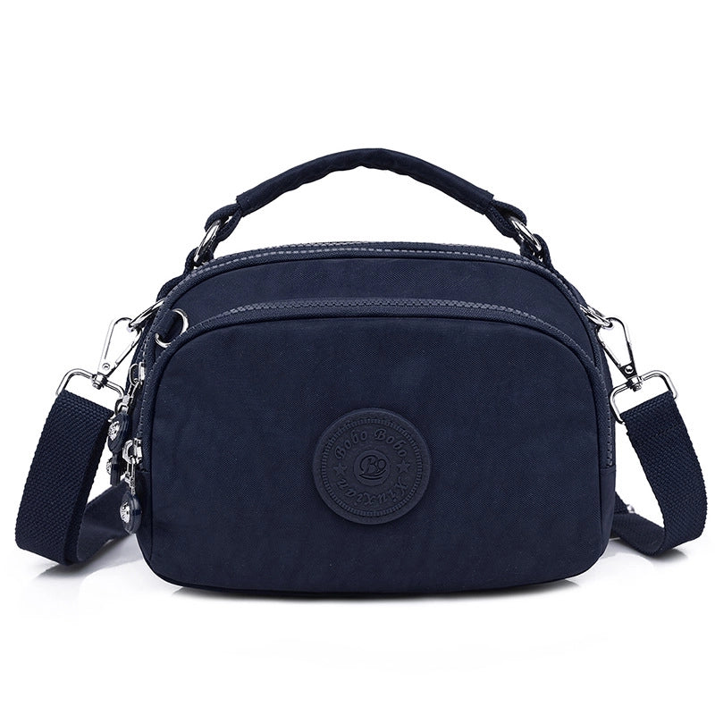 Women's Small Nylon Solid Color Basic Classic Style Square Zipper Crossbody Bag