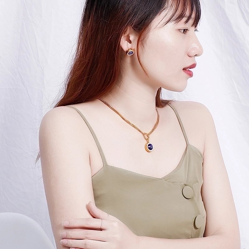 Titanium Steel 18K Gold Plated Fashion Plating Heart Titanium Steel