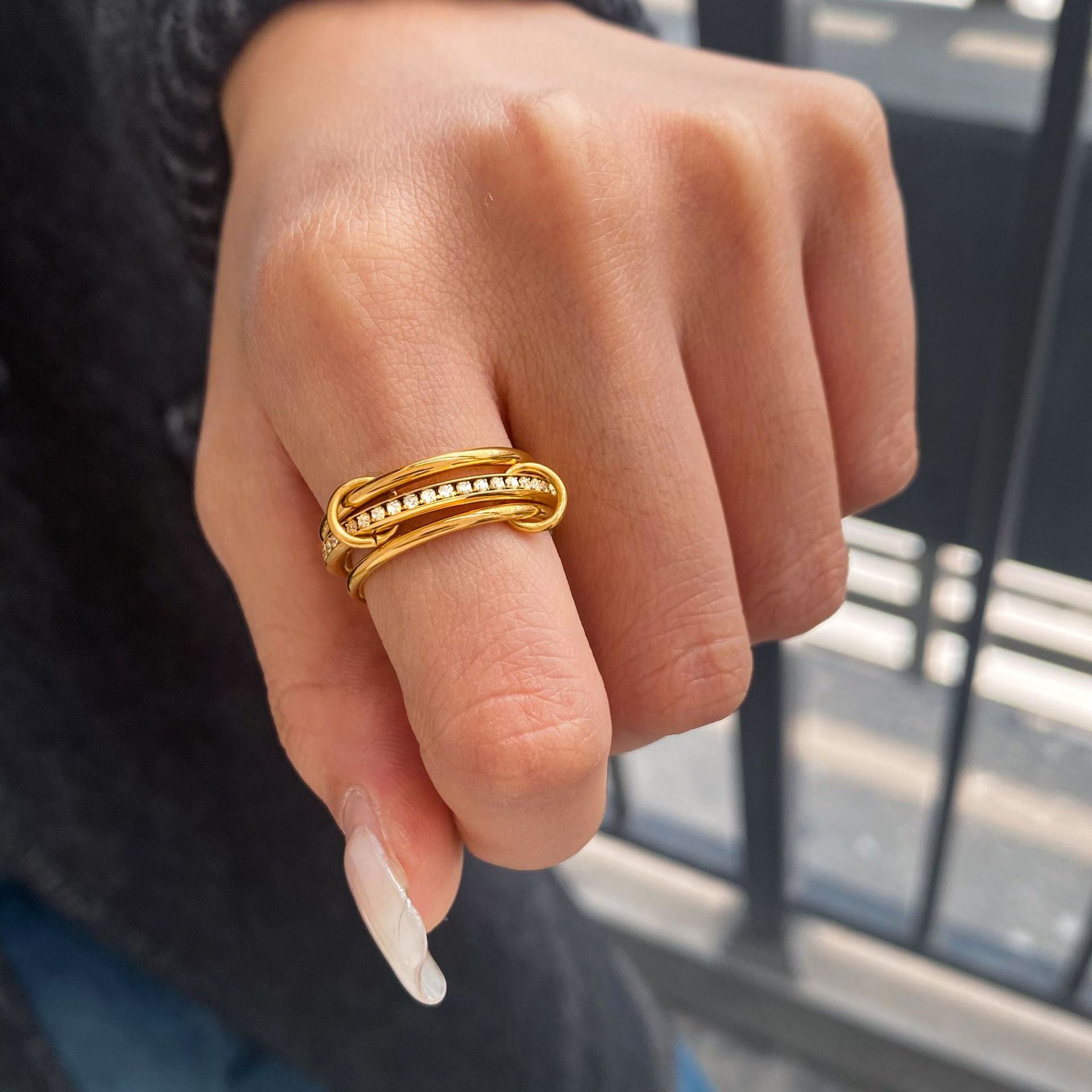 Titanium Steel Ring Multi-Layer Stacking Ring Stainless Steel Niche Jewelry Ring