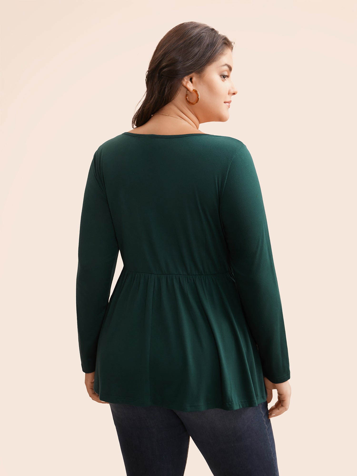 Square Neck Ruched Jersey Top