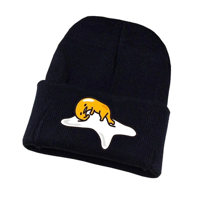 Anime Egg Yolk Jun Peripheral Knitted Wool Hat Student Sports Leisure Hat Men's And Women's Winter Warm Plush Hat
