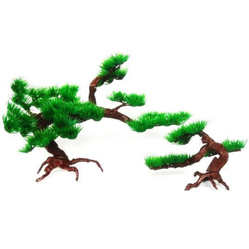 Pine Tree Plastic Ornament For Aquarium
