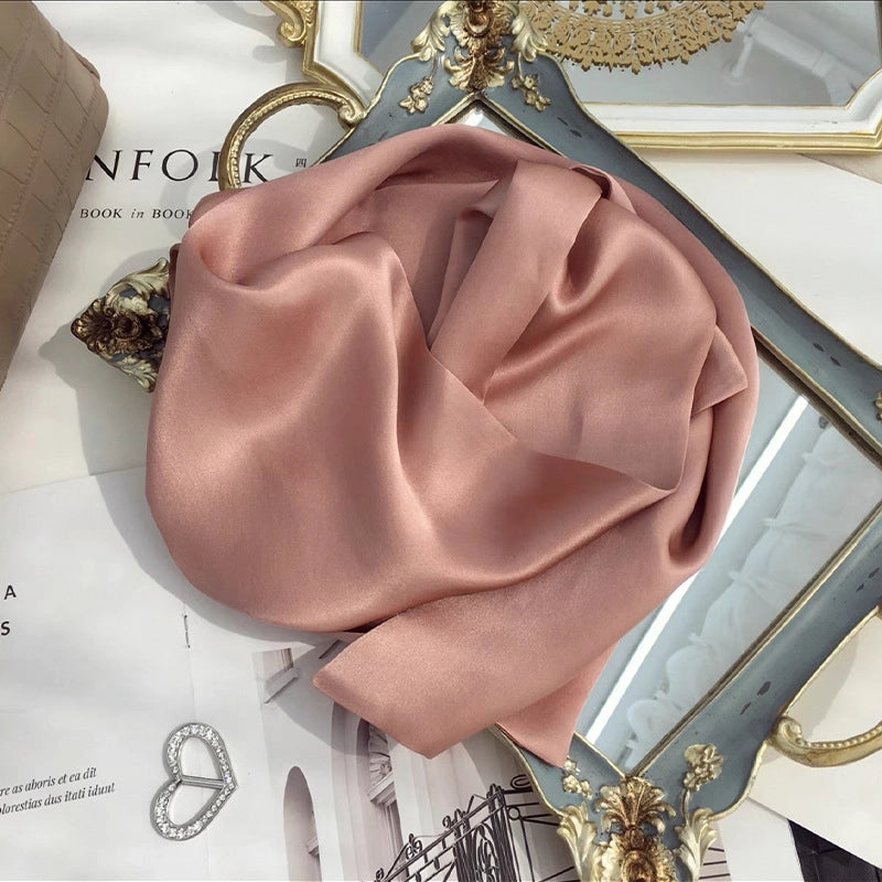 Women's Minimalist Classic Style Color Block Silk Silk Scarf