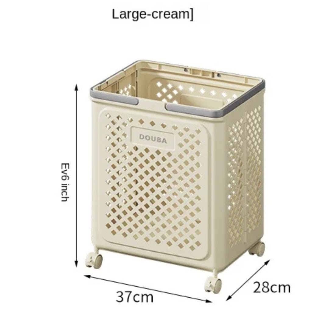 Foldable Laundry Basket with Wheels. Laundry Basket Bathroom Storage Organizer