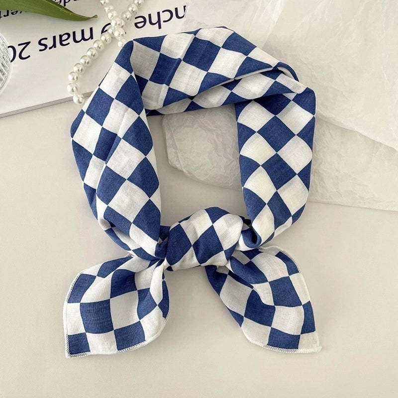 Women's Sweet Minimalist Color Block Cotton And Linen Printing Scarf