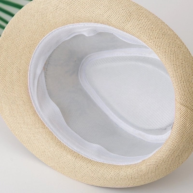 Unisex Pastoral Coconut Tree Printing Crimping Fedora Hat