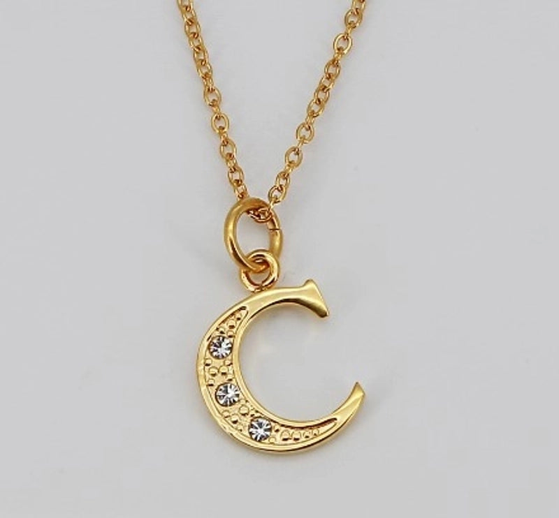 Minimalist Letter 304 Stainless Steel Rhinestones Inlay Stainless Steel Necklaces