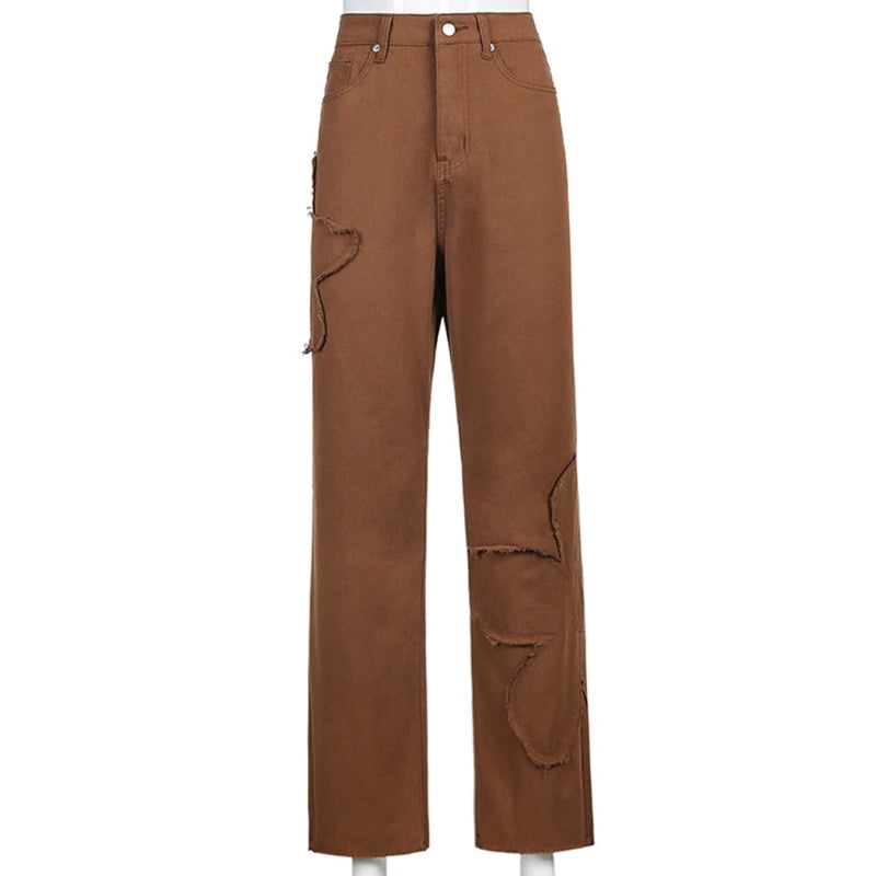 Patchwork Streetwear Baggy Jeans For Women