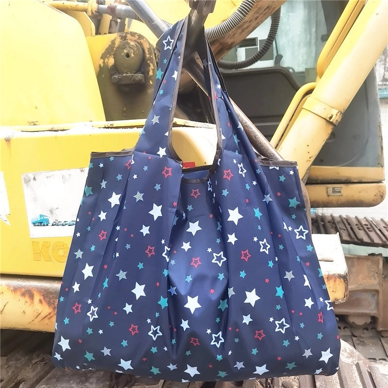 Printed Environmental Bag Large 210T Supermarket Folding Shopping Bag Thickened Tote Bag Shopping Bag