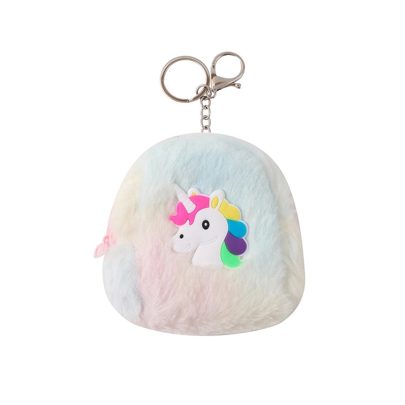 Women's Animal Cartoon Plush Zipper Kids Wallets