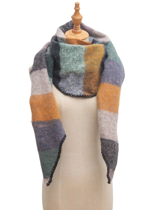 Women's Casual Minimalist Lattice Polyester Scarf
