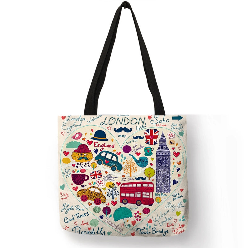 Women's Medium Polyester Printing Basic Classic Style Square Open Shoulder Bag