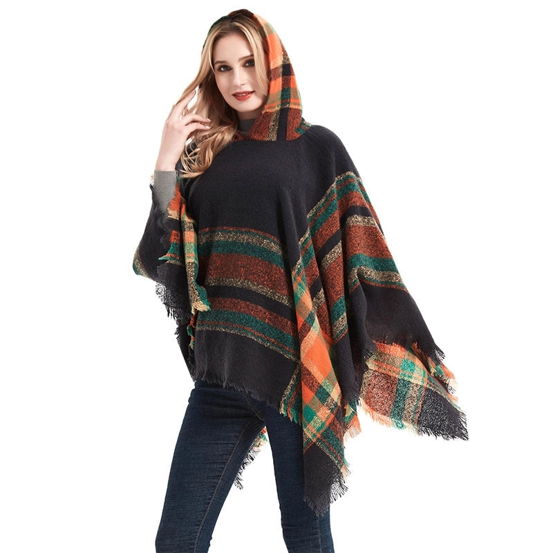Women's Streetwear Plaid Polyester Tassel Shawl