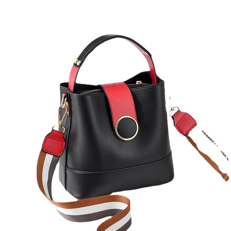 Women's Pu Leather Color Block Streetwear Square Zipper Shoulder Bag Handbag Crossbody Bag