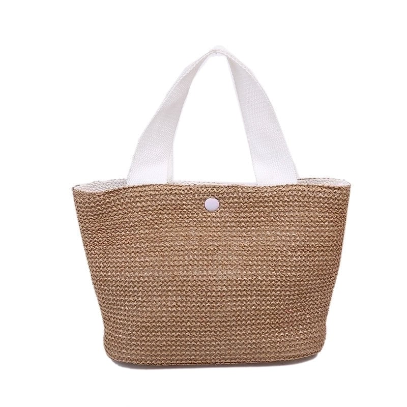 Women's Medium Straw Streetwear Bucket Bag