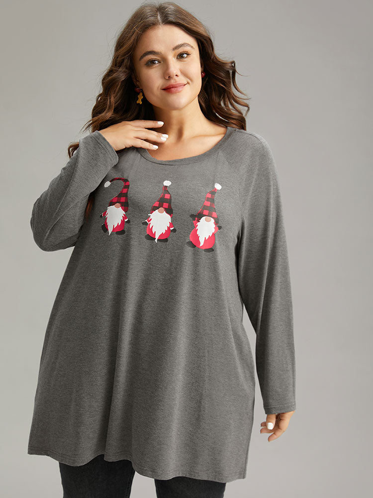 Santa Claus Print Long Sleeve T-shirt