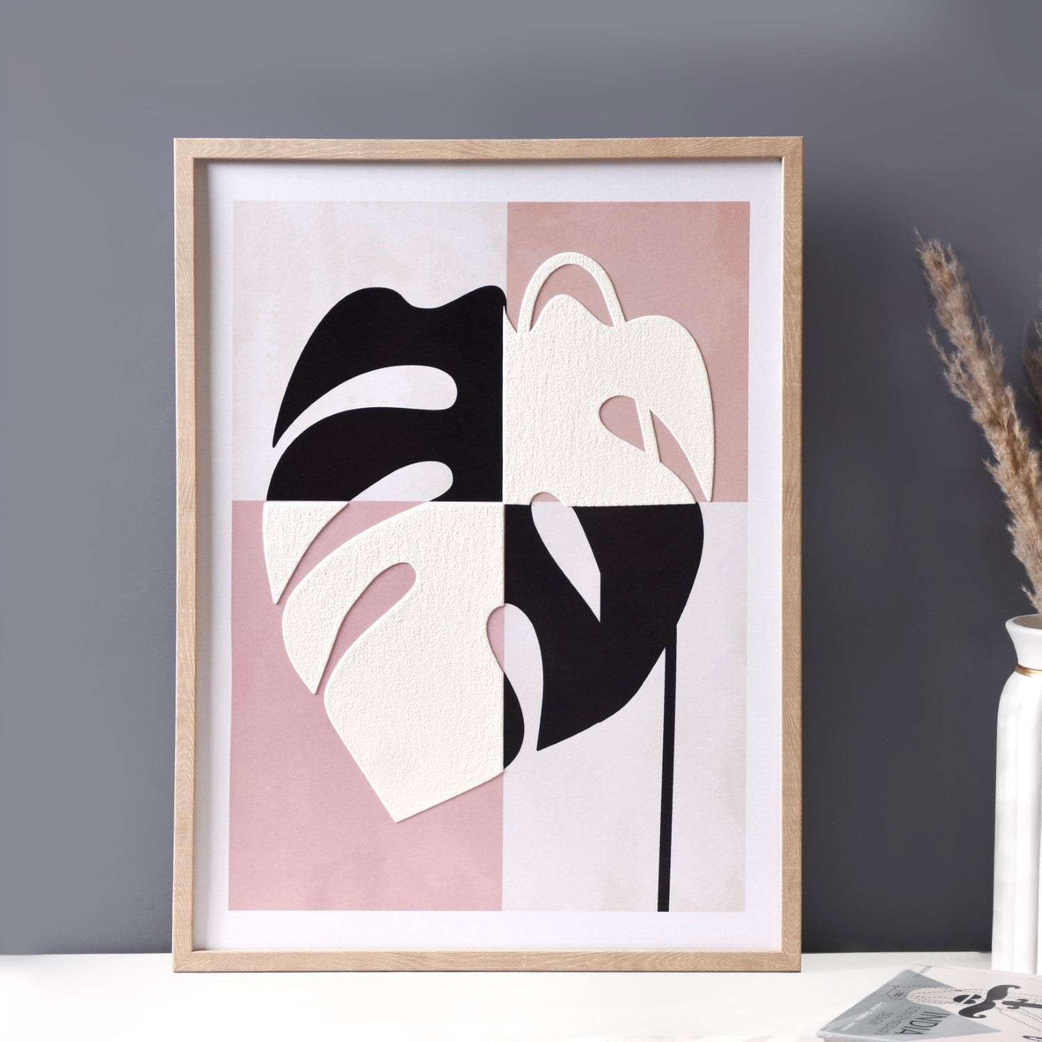 Set Of 2 Monstera Leaf Wall Art 23x17 Inch
