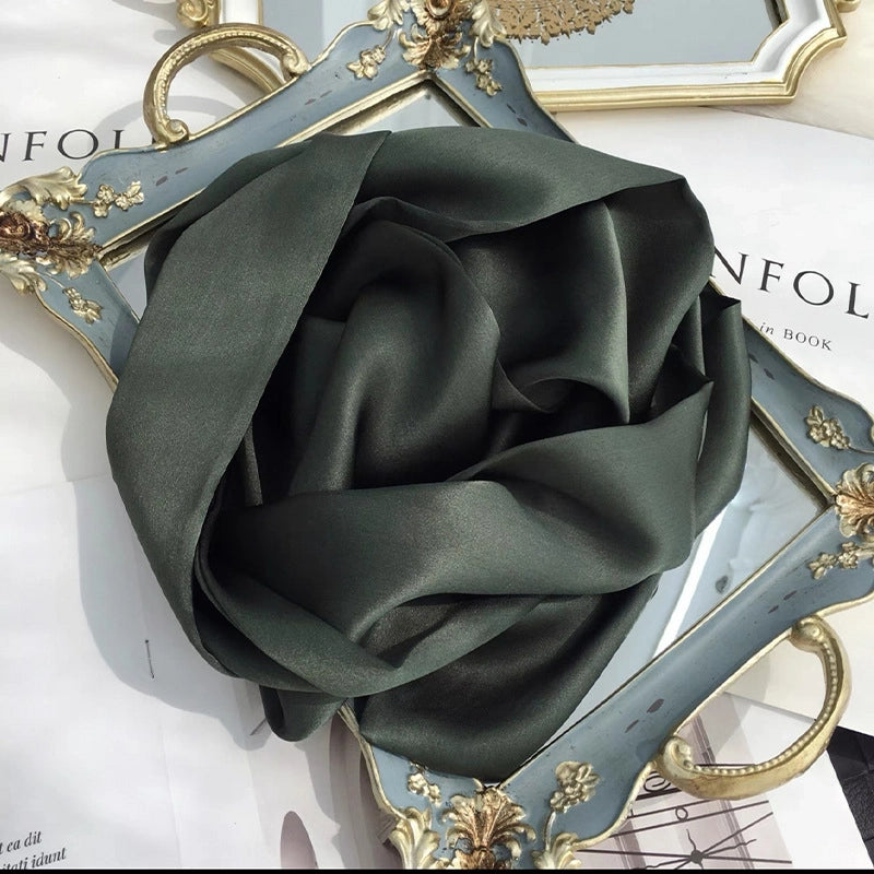 Women's Minimalist Classic Style Color Block Silk Silk Scarf