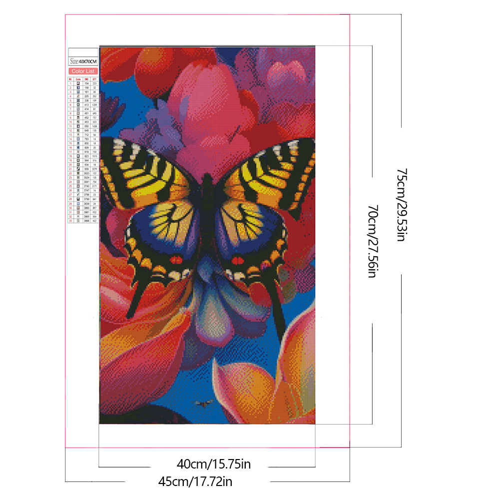 (Limited Stock)Diamond Painting - Full Square - Butterfly(40*70cm)