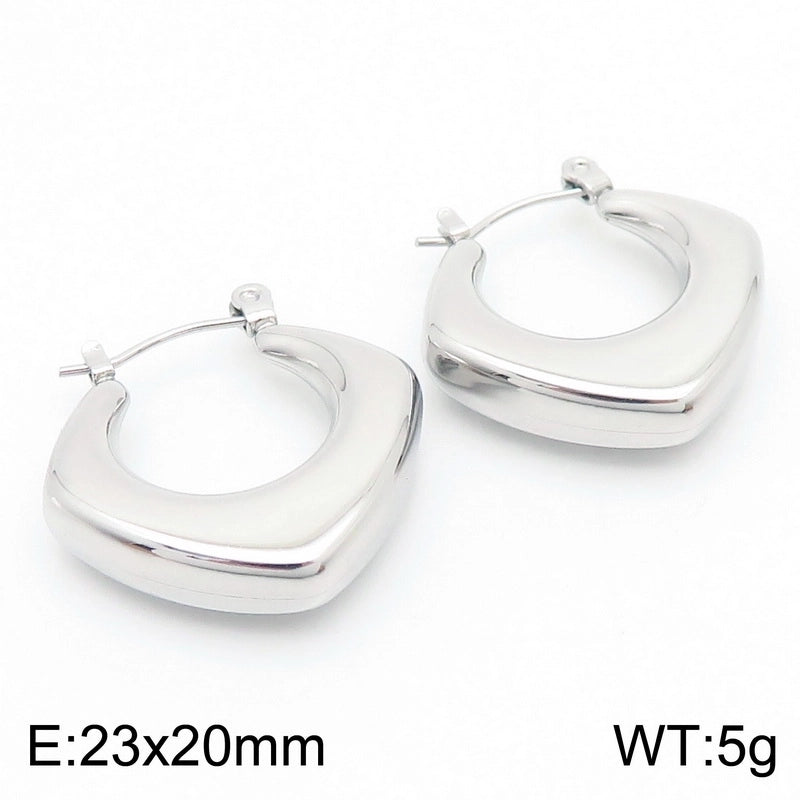 1 Pair Modern Style Minimalist Solid Color Plating Stainless Steel 18K Gold Plated Earrings