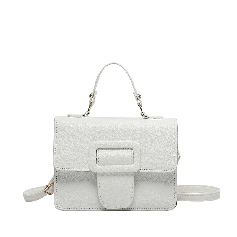 Women's Pu Leather Solid Color Basic Flip Cover Handbag