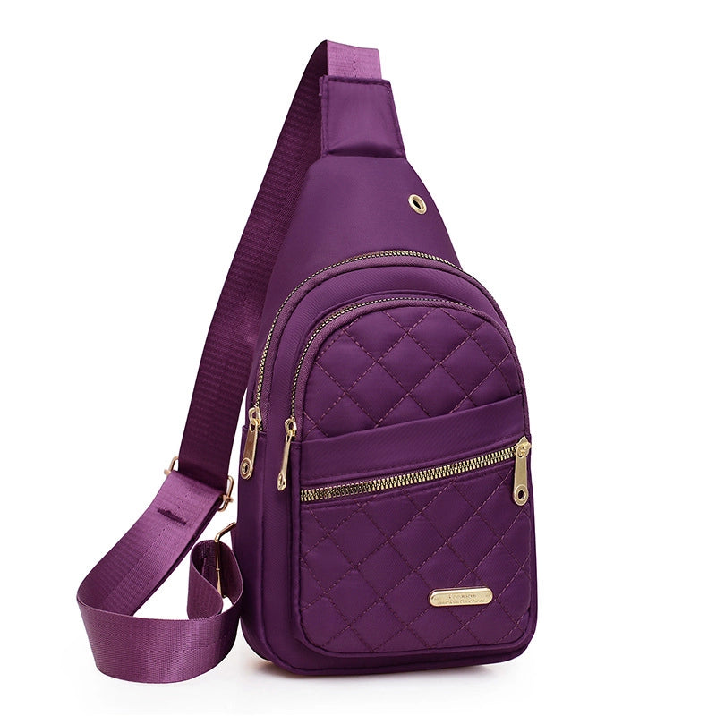 Chest Bag Women's New Korean-style Crossbody Bag Girls' Sports Chest Bag Street Oxford Cloth Simple Chest Bag