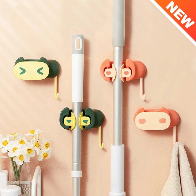 9.17-(Summer Sale- 50% OFF) Wall Mounted Mop Organizer- Buy 3 Get 1 Free-无视频