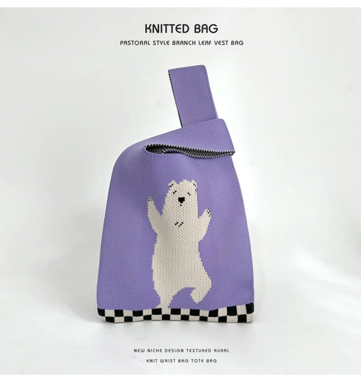 Women's Medium Polyester Animal Cute Basic Square Open Handbag