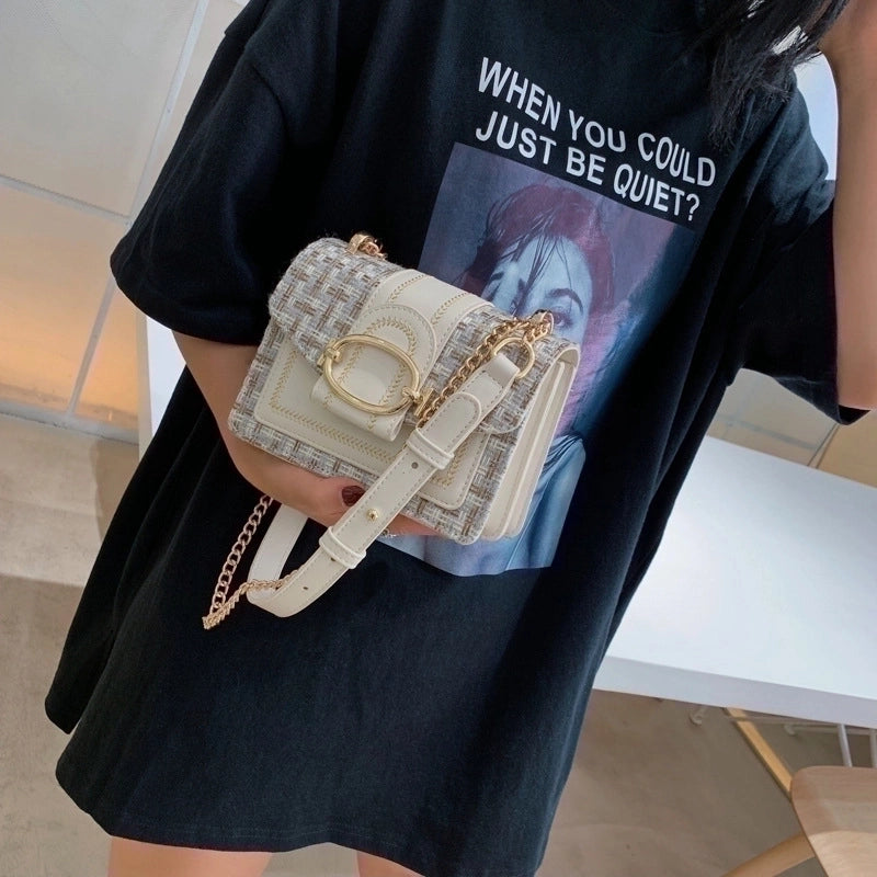 Women's Small Pu Leather Printing Vintage Style Square Flip Cover Shoulder Bag Crossbody Bag