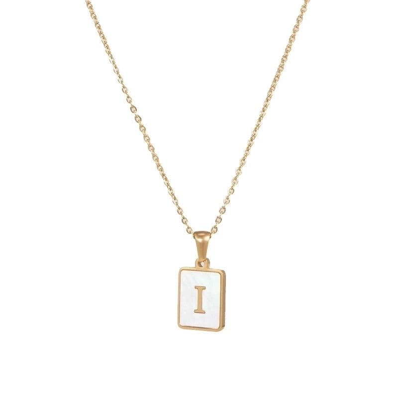 Fashion Letter 304 Stainless Steel Artificial Pearls 18K Gold Plated Letters Plating Metal Necklace