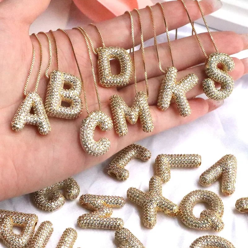 🔥Last Day 49% OFF-Diamond Bubble Letter Necklace