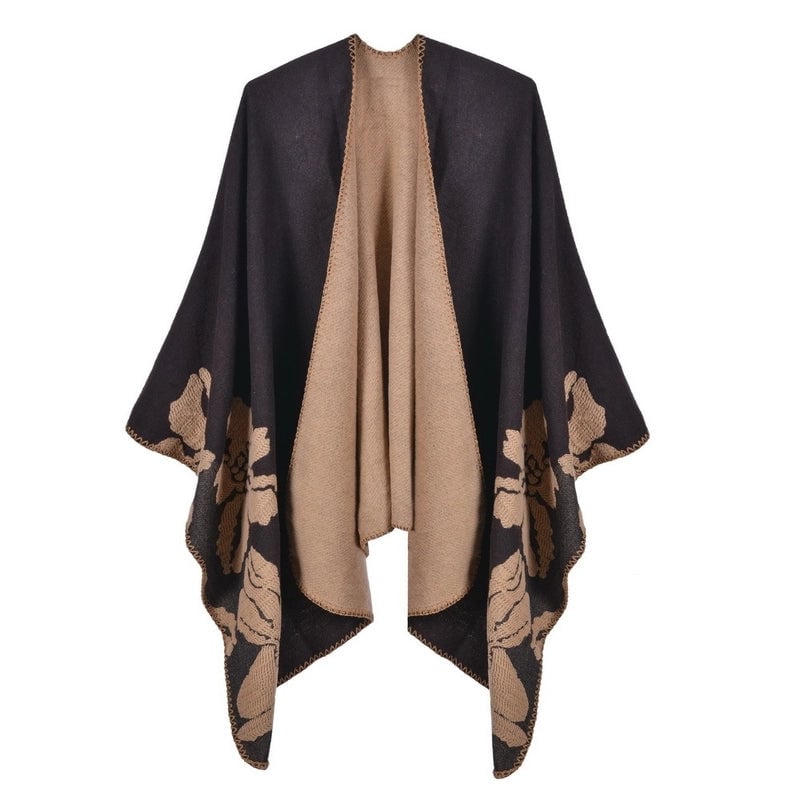 Women's Scarf Shawl Creative New Fashion Cashmere Jacquard Split Thickened Large Cloak Air Conditioning Warm Shawl