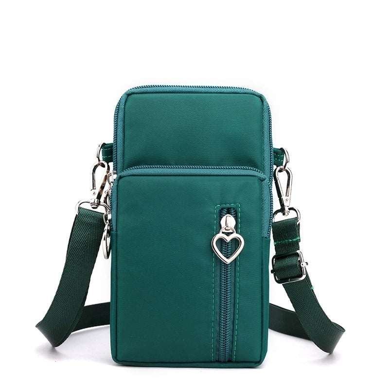 Women'S Nylon Solid Color Fashion Zipper Phone Wallet