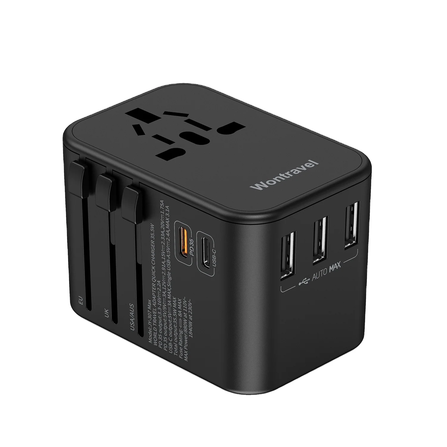 35W PD Type C Charger Universal 3 USB Travel Adaptor Internationale World Travel Adapter for Mobile Phone