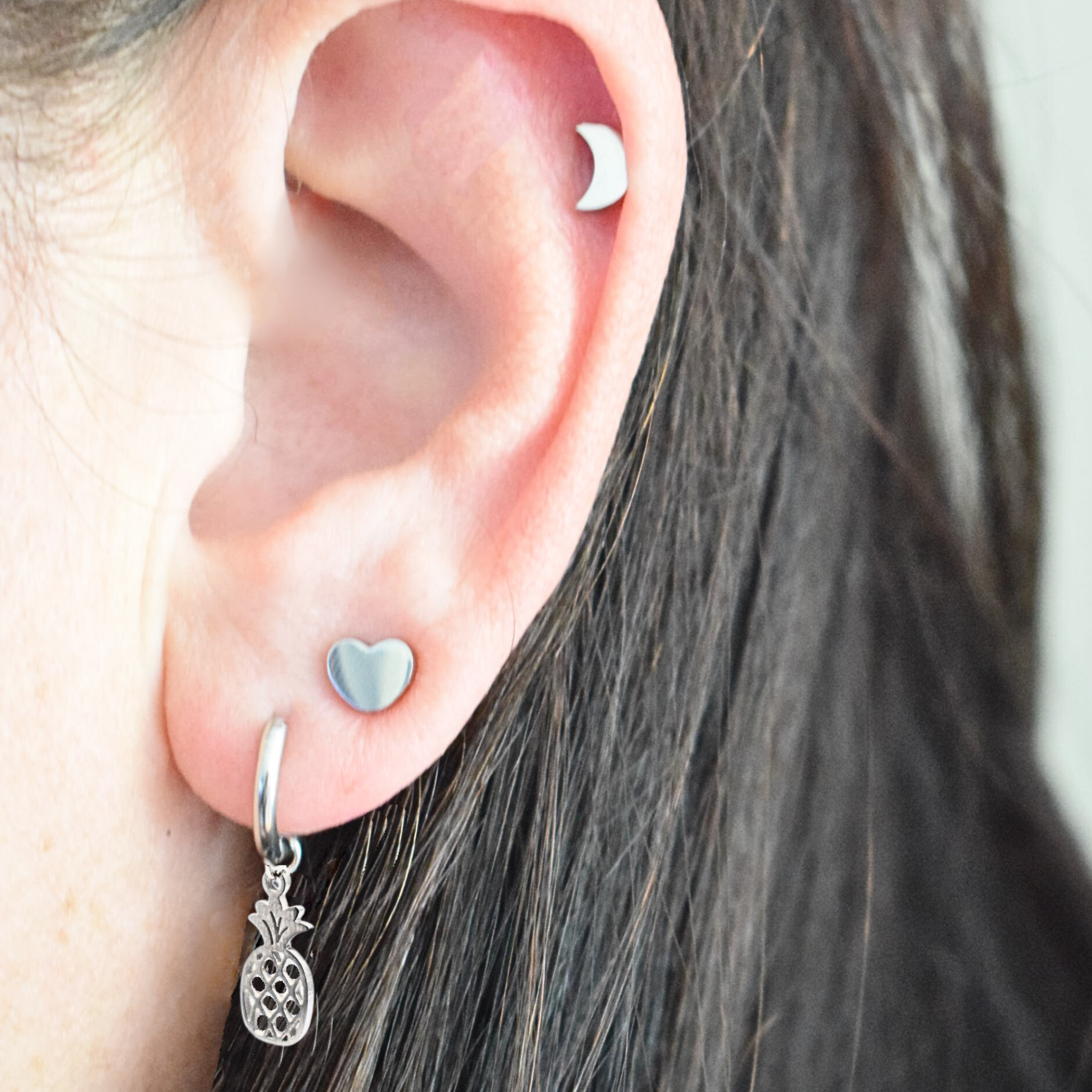 Pineapple hoops - Silver