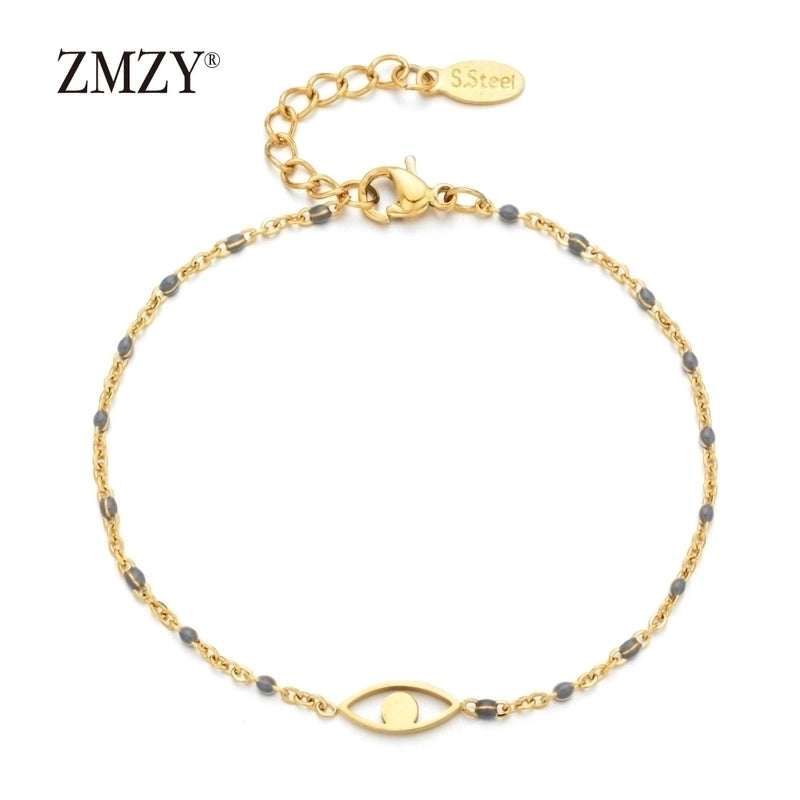 Modern Style Eye Titanium Steel Enamel Bracelets