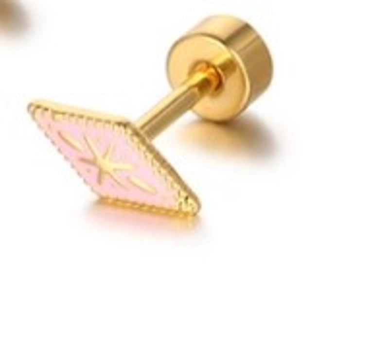 1 Piece Minimalist Geometric Plating 304 Stainless Steel Ear Studs