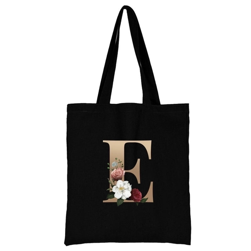 Women's Minimalist Letter Flower Shopping Bags