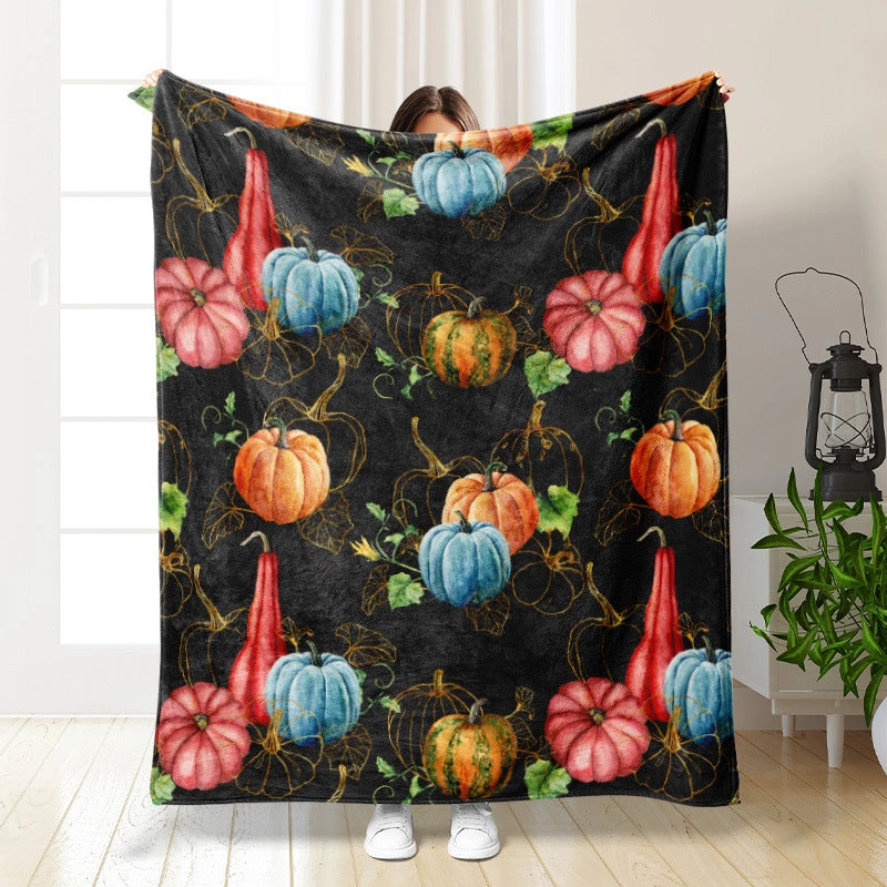 Halloween Cute Pumpkin Bat Ghost Polyester Blanket Couch & Sofa Decor