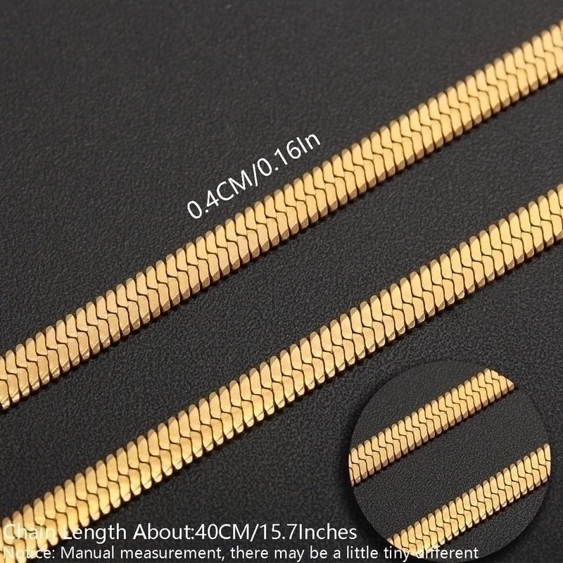 Minimalist Solid Color 304 Stainless Steel White Gold Plated Gold Plated Chain Necklace