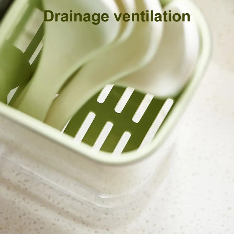 DURABLE CUTLERY HOLDER WITH LID