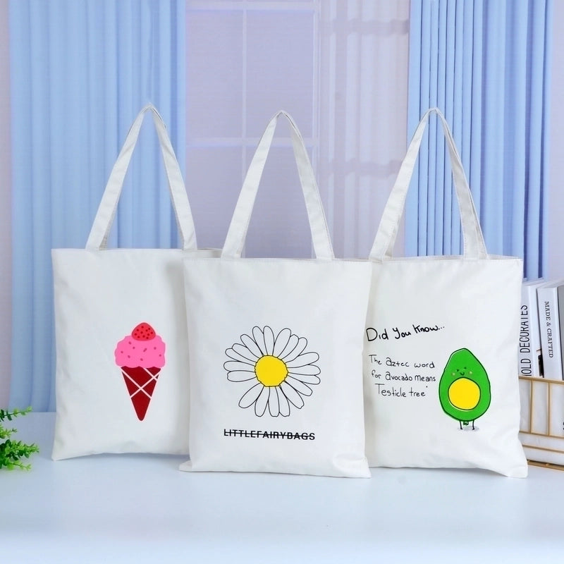 Women's Elegant Letter Canvas Shopping Bags