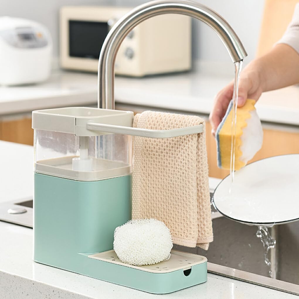 Kitchen Sink Soap Dispenser And Sponge Holder. Soap Dispenser Sponge Scrubber Holder Case