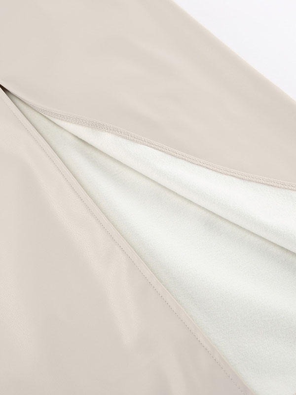 Skinny Wrap Pockets Solid Color Split-Front Zipper Skirts Bottoms