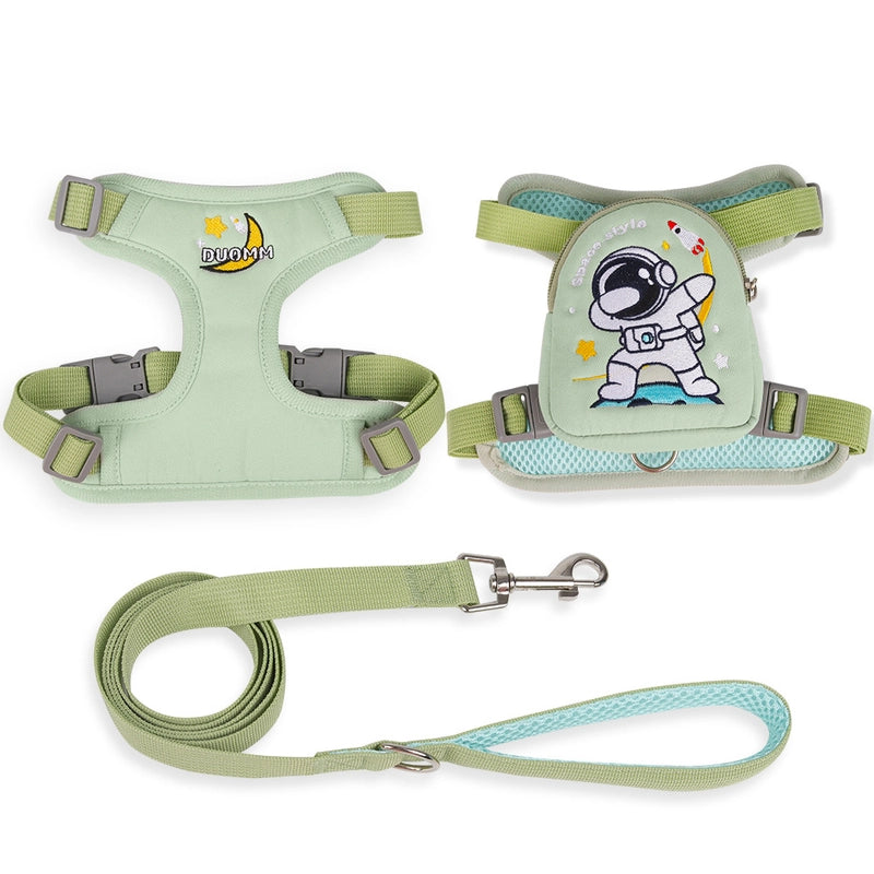 New Dog Leash Vest Dog Self-backpack Small Dog Dog Walking Rope Detachable Pet Backpack