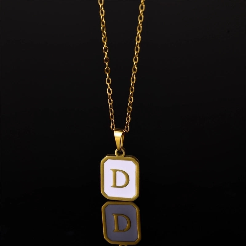 Casual Minimalist Artistic Letter Stainless Steel Plating Pendant Necklace