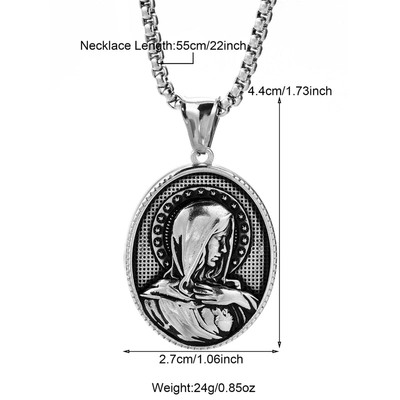Modern Style Classic Style Portrait Cross Solid Color 304 Stainless Steel 18K Gold Plated Round Pendant Necklace
